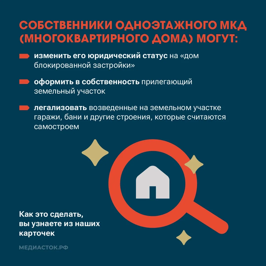 Как изменить статус дома: из одноэтажного МКД — в блокированную застройку  Собственники одноэтажных 