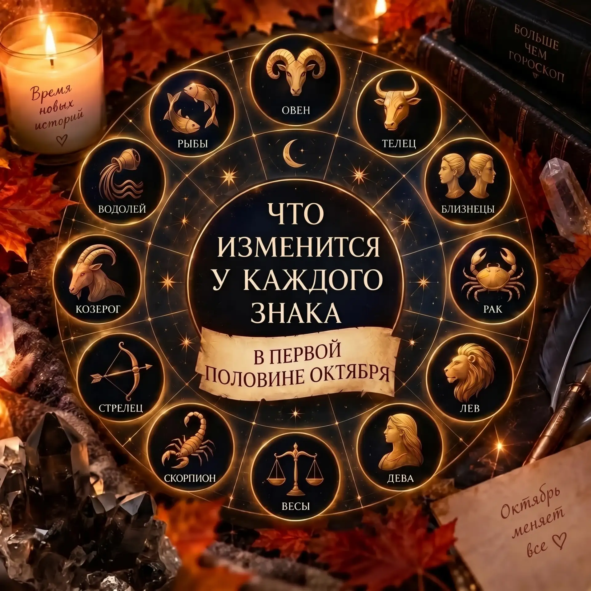 🍂 ЧТО ИЗМЕНИТСЯ У КАЖДОГО ЗНАКА В ПЕРВОЙ ПОЛОВИНЕ ОКТЯБРЯ