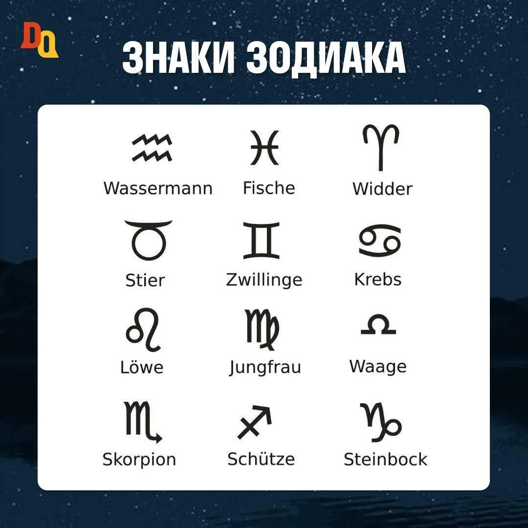 Верить не обязательно, но кругозор расширить всегда полезно

Знаки зодиака ♊️

✨ das Sternzeichen (-
