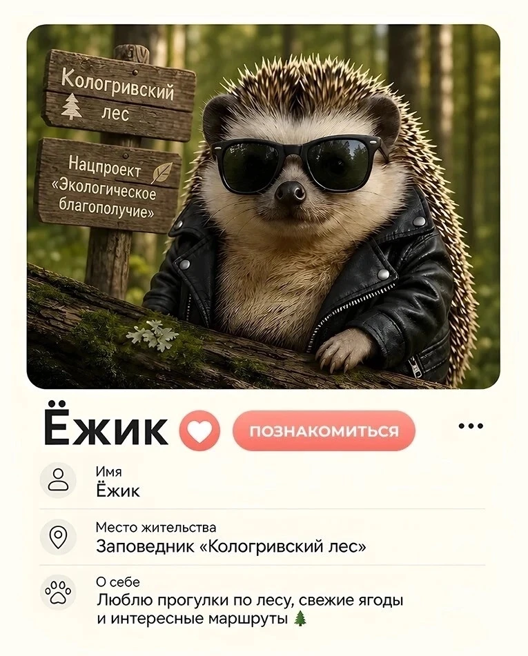 Пару кликов и ты знакомишься с ёжиком!