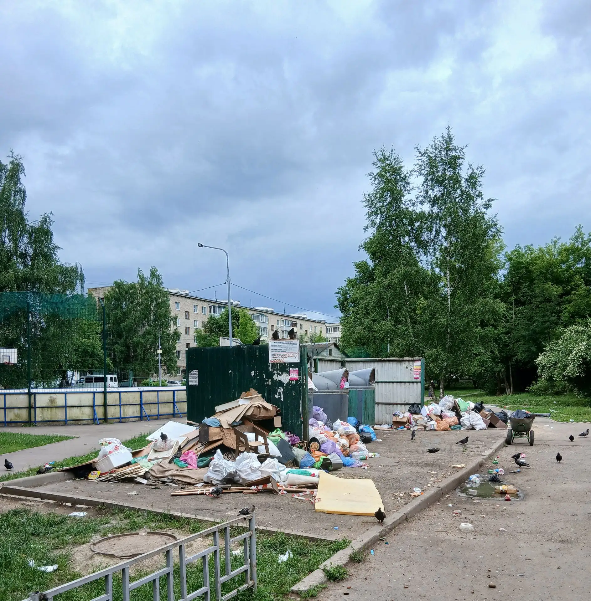 ♻Городские ️контейнерные площадки завалены коммунальными отходами. По информации из администрации го