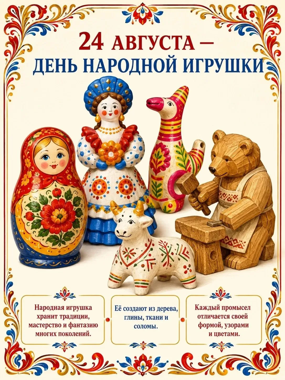 🪆 24 августа — День народной игрушки!🧸