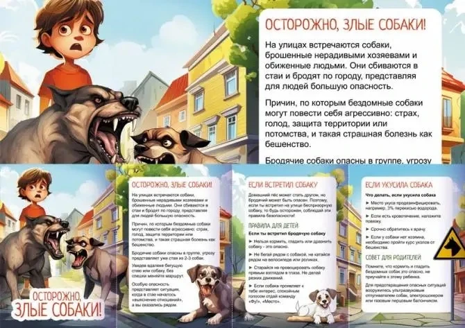 Уважаемые родители и ученики!  Публикуем памятку «Что делать при нападении злой собаки».  Весной и о