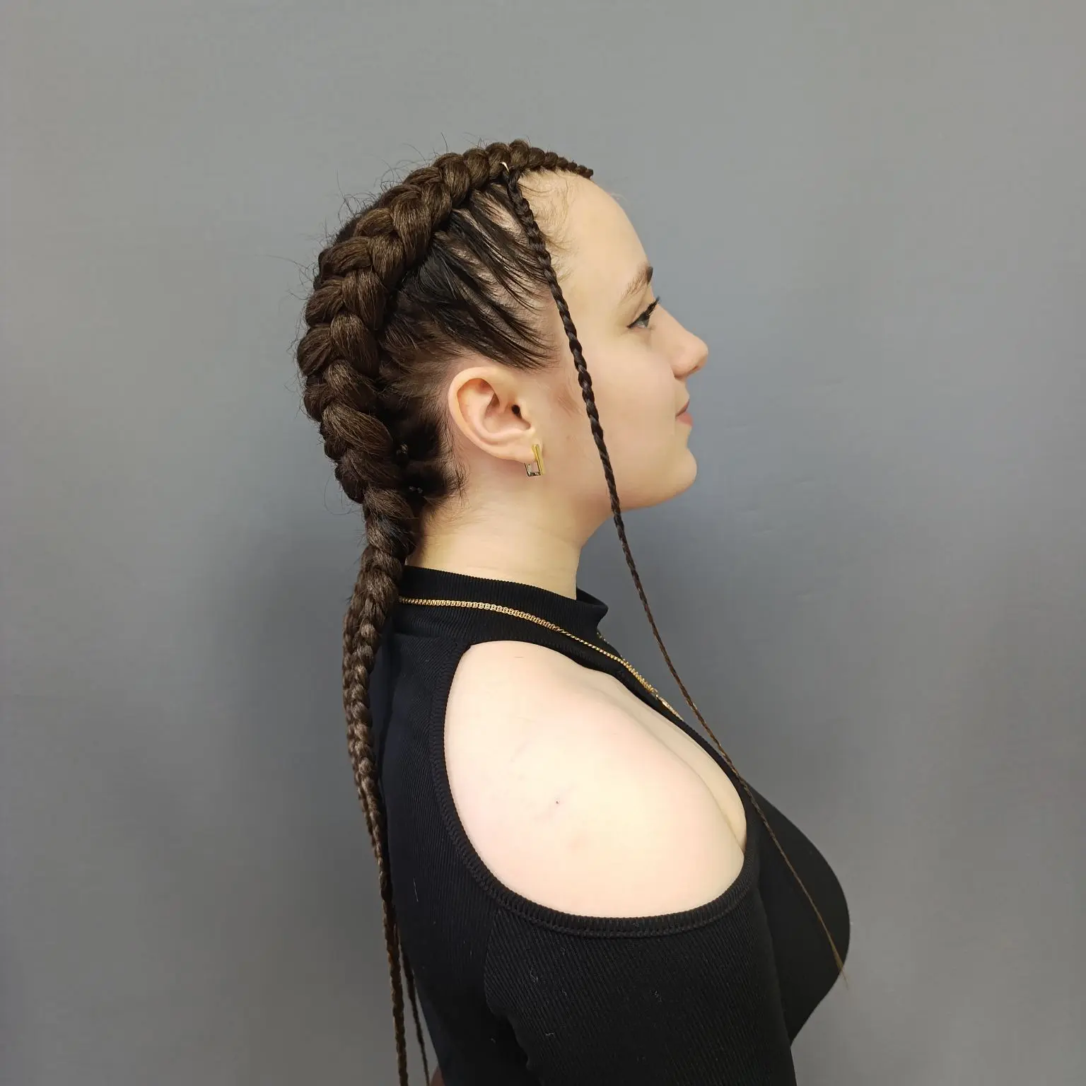 Боксёрские косы✨ добавили косы у лица, убрали короткую челку.