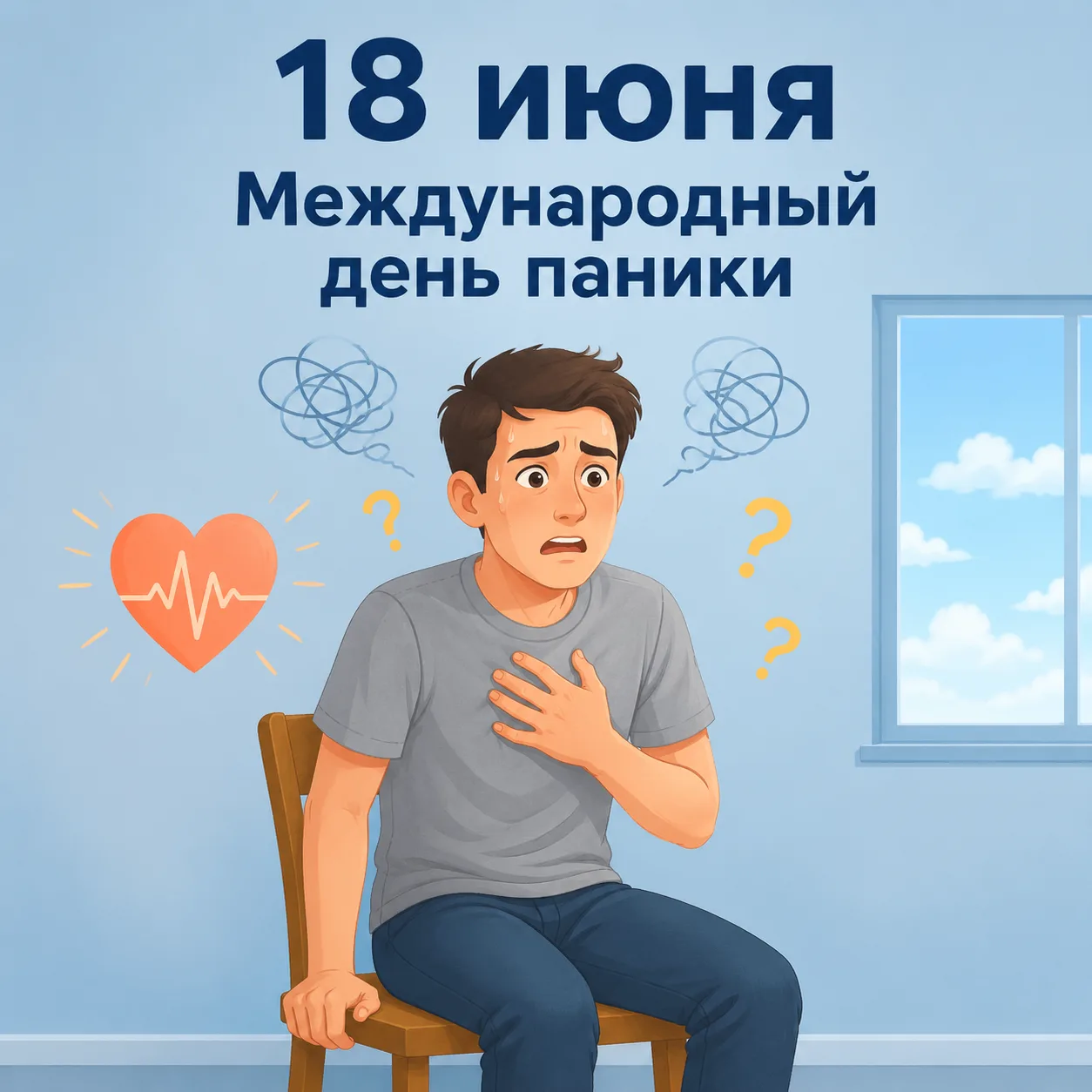🌪️ 18 июня — Международный день паники

❓ Что такое паника?
Паника — это внезапный эпизод интенсивн