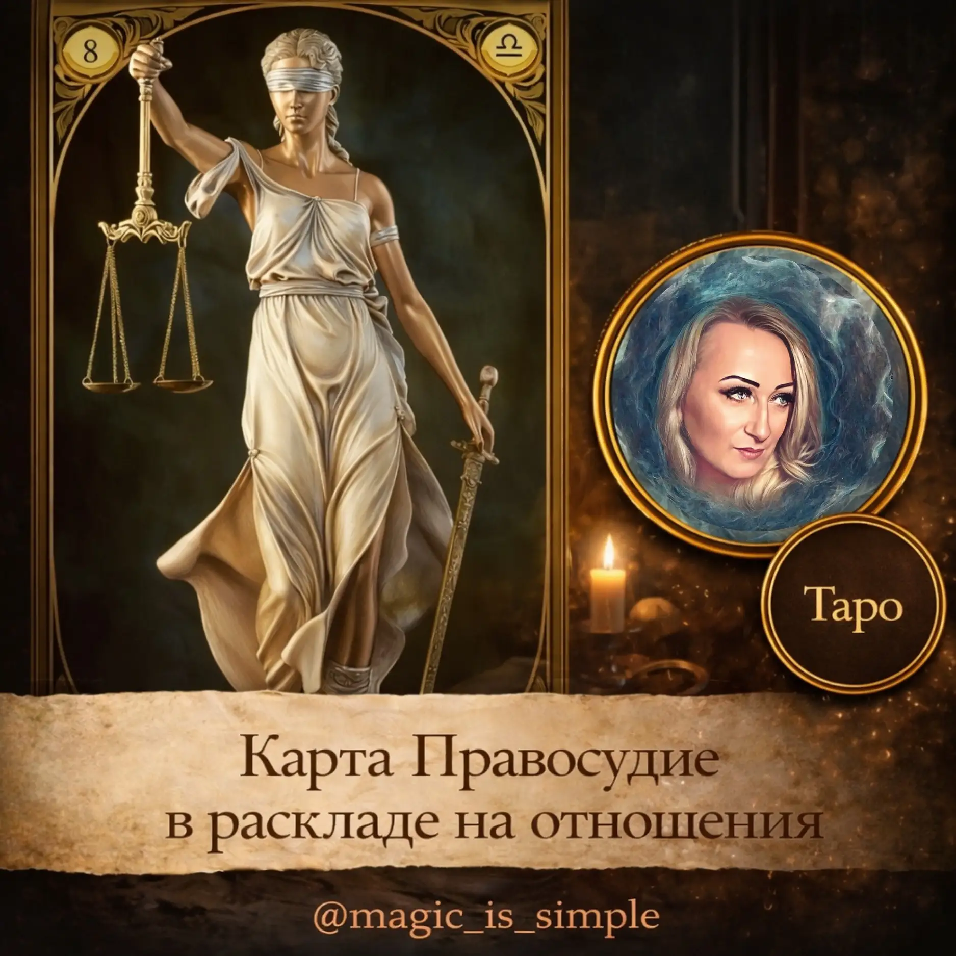 Карта Правосудие в раскладе на отношения.