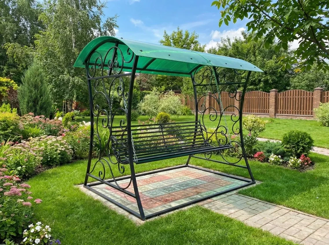 🌿 Сезон отдыха открыт — самое время выбрать идеальные садовые качели! ☀️Представьте: тёплый вечер, 