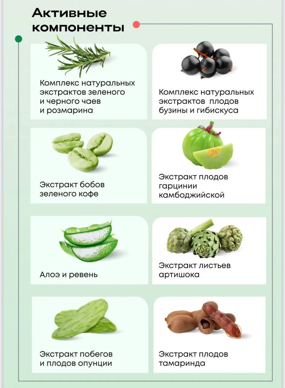 Комплекс натуральных экстрактов усиливает циркуляцию жидкости, способствует уменьшению ...