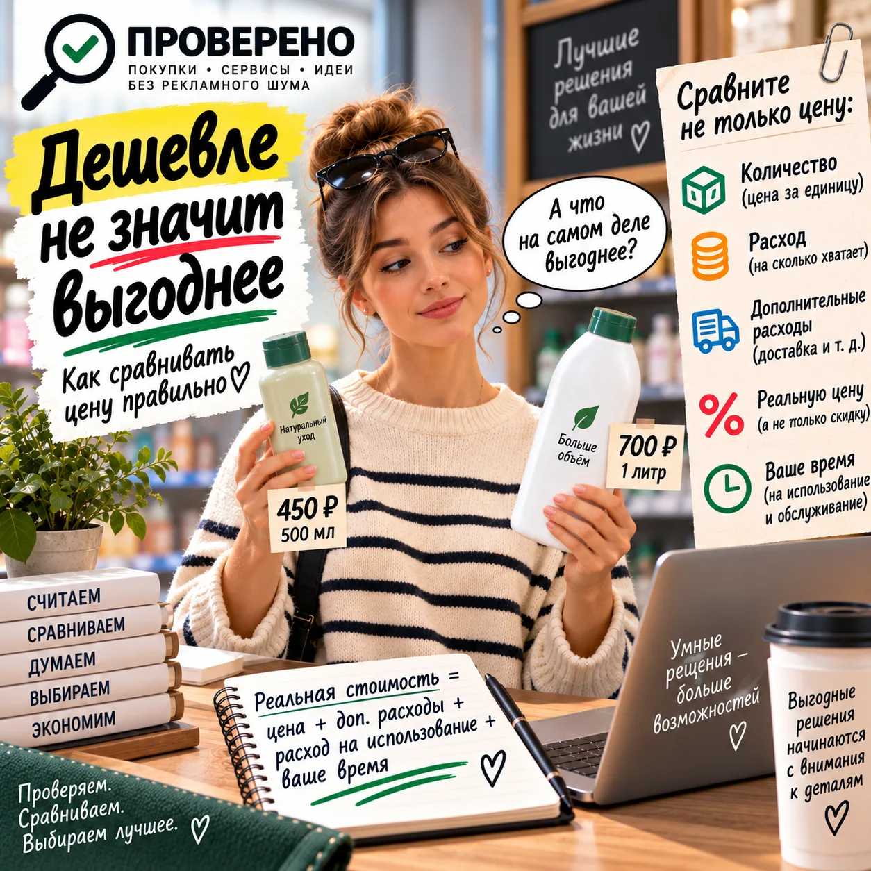 ⚖️ Дешевле не значит выгоднее: как сравнивать цену правильно