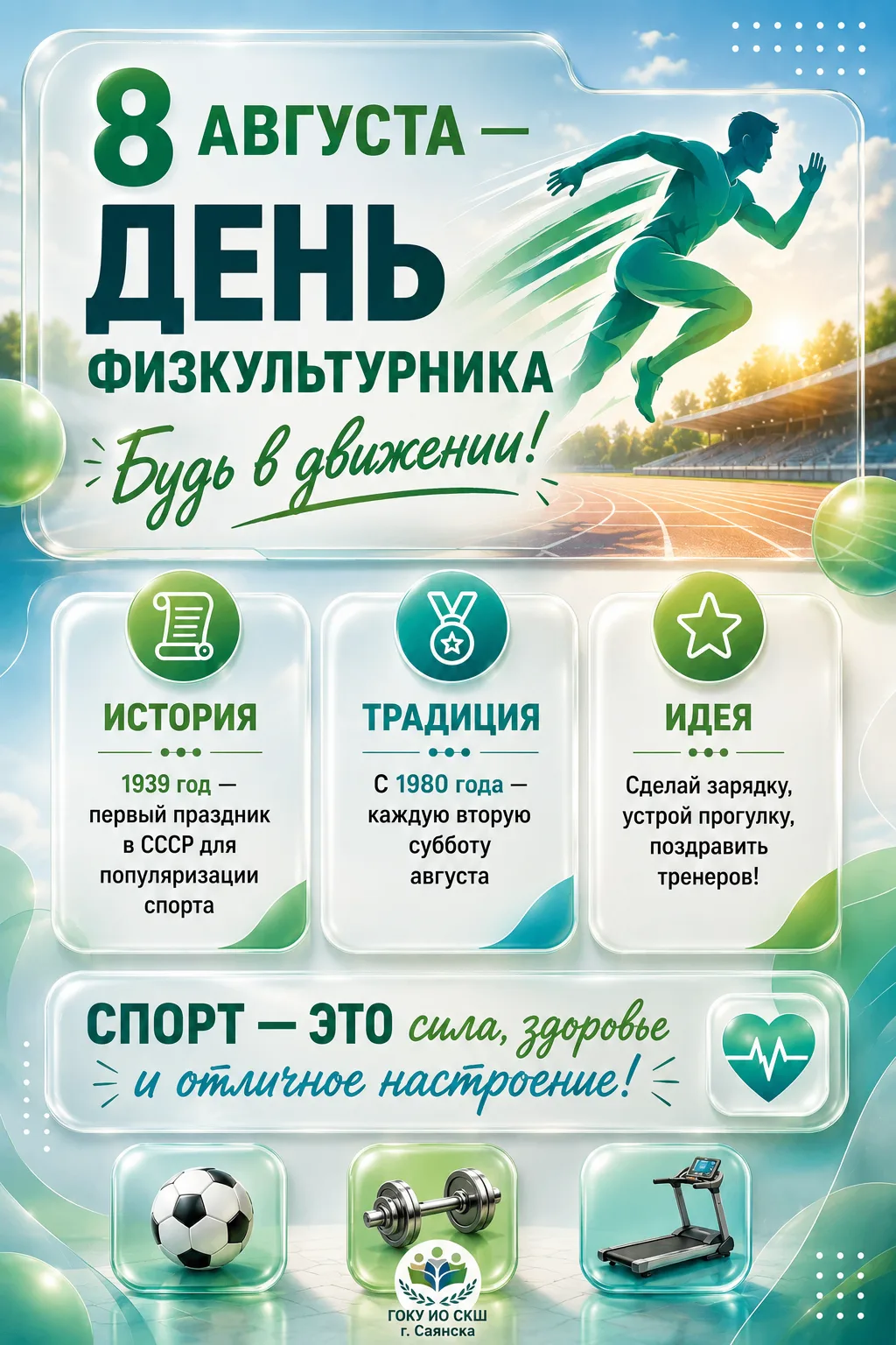 🏃‍♂️ 8 августа – День физкультурника!