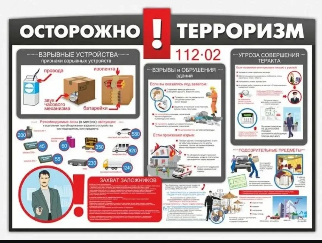 ❗️Публикуем ПАМЯТКИ с ключевыми правилами антитеррористической безопасности 
Чрезвычайное происшеств