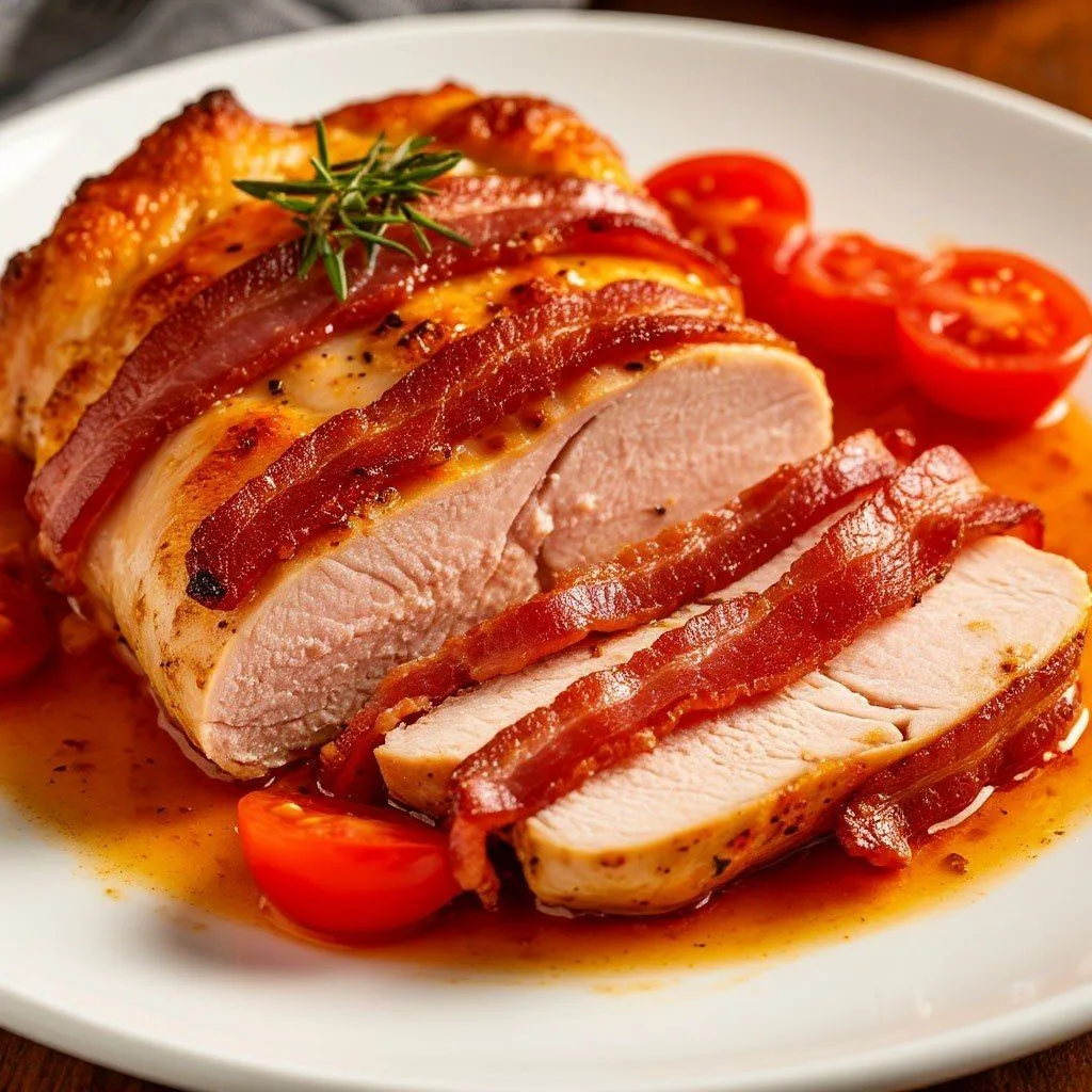 **Филе индейки с беконом и томатами в аэрогриле** 🍅🥓