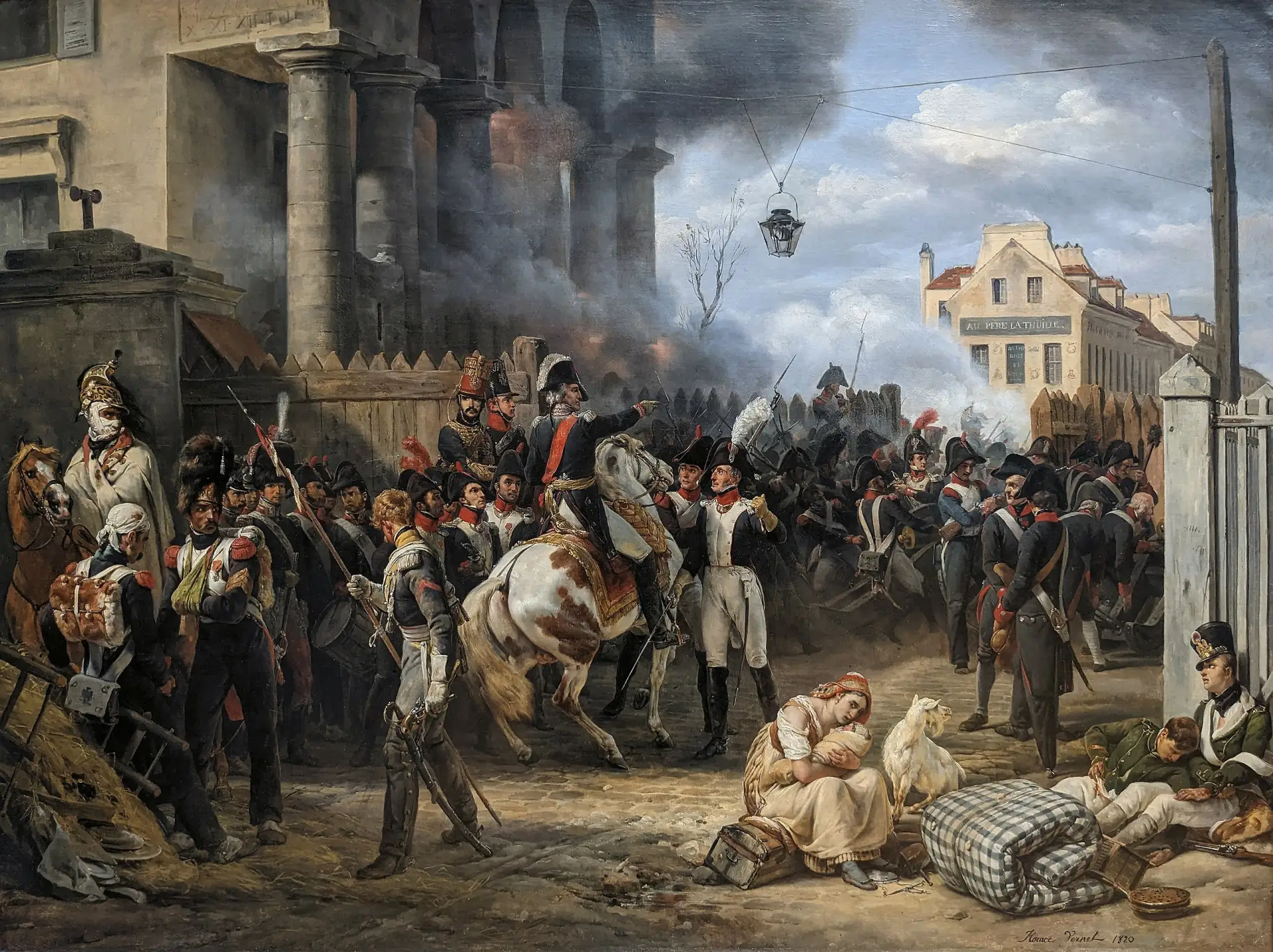 Картину «Застава Клиши» из коллекции Лувра Орас Верне написал в 1820-м. Здесь изображён один из эпиз
