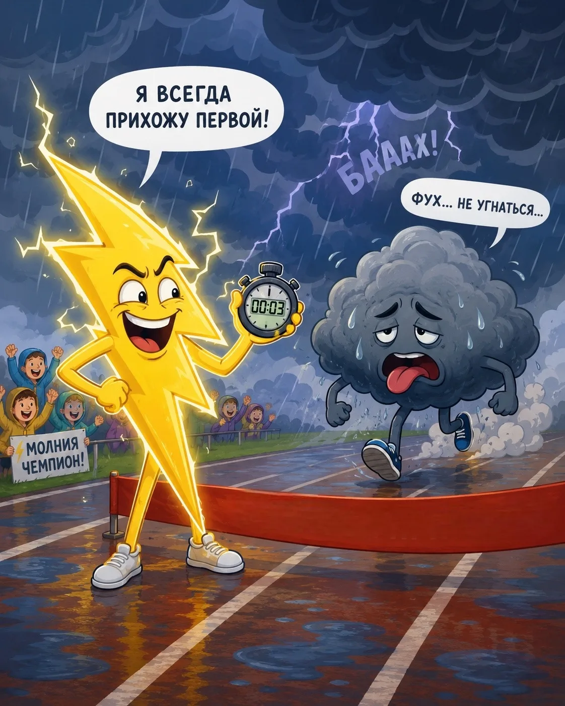 Вы замечали, что молнию мы видим раньше, чем слышим гром? ⚡️🌩