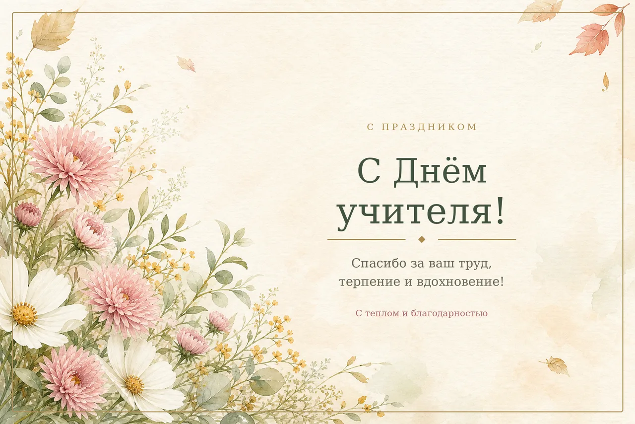 Уважаемые педагоги! Поздравляем вас с Днём учителя — профессиональным праздником, объед...