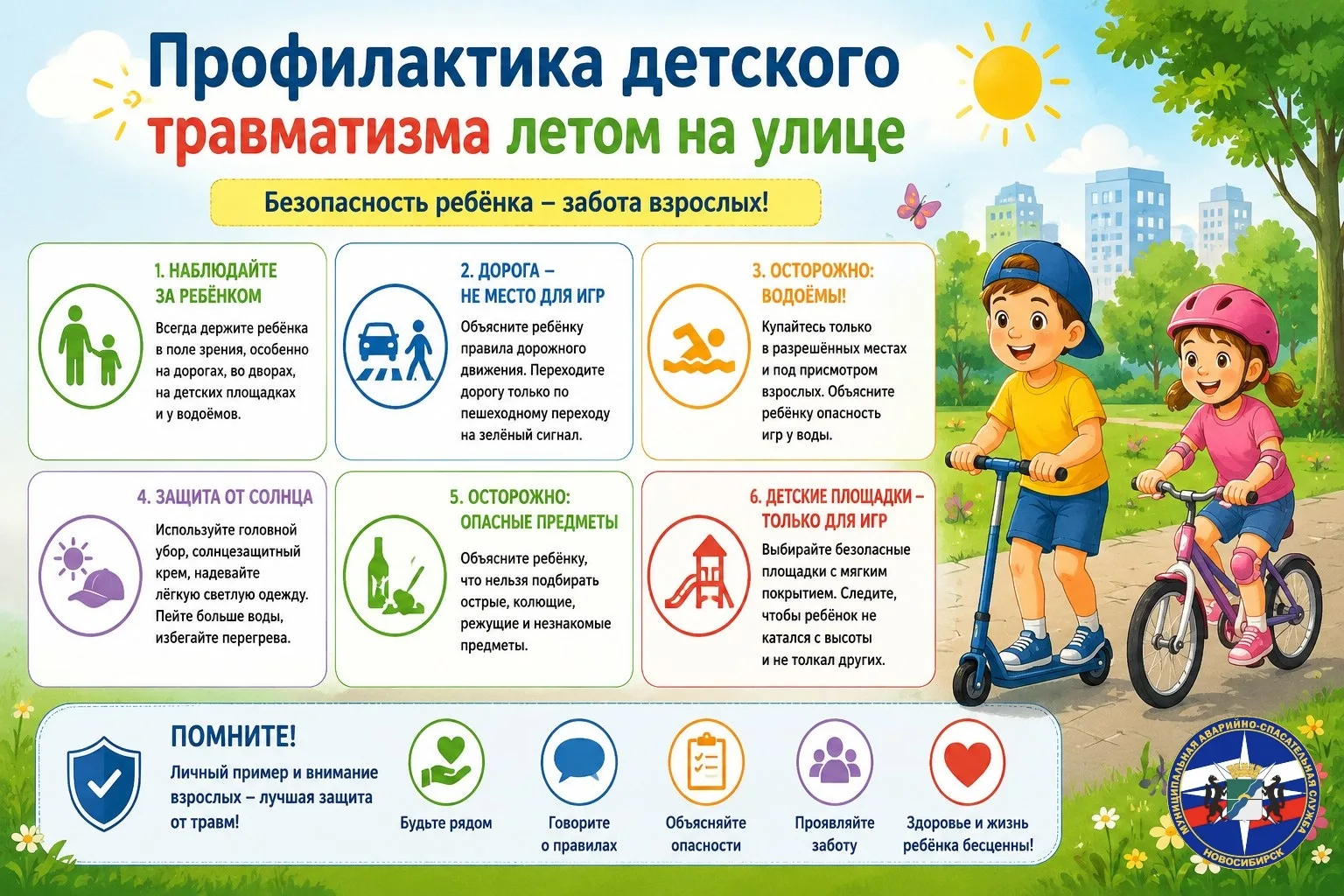 ☀️ Лето — время радости, но не беспечности!

Дорогие родители! Наконец-то каникулы, тепло, солнце и 