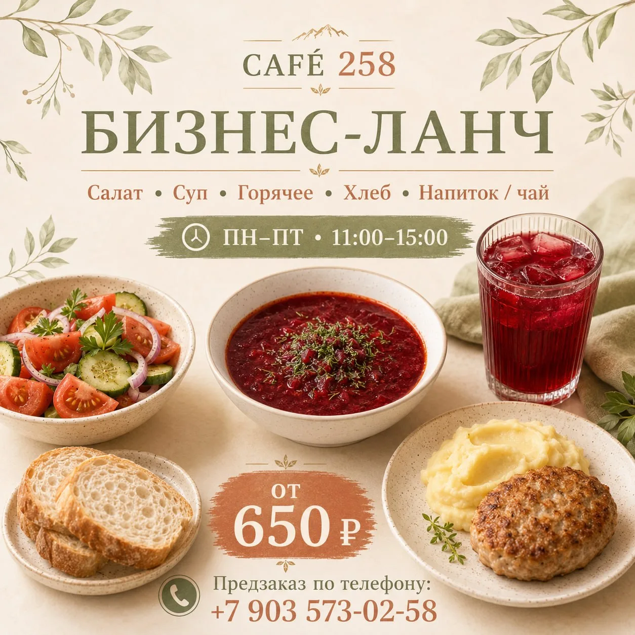 🍽 Бизнес-ланч в 2•5•8