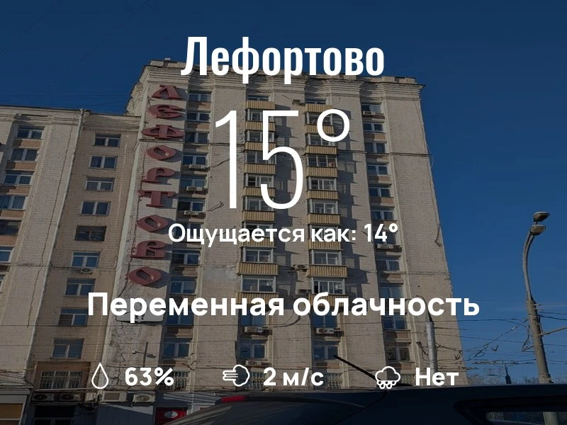 Что с погодой в Лефортово?