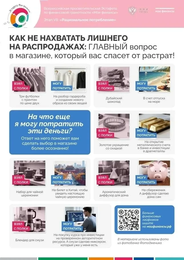 📘 Участвуйте в VII этапе Всероссийской просветительской эстафеты «Мои финансы»! Тема — «Рациональное