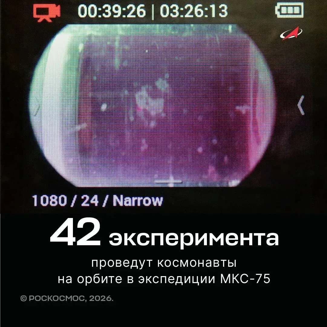 🚀 42 научных эксперимента на орбите: что изучают космонавты в ходе МКС-75
