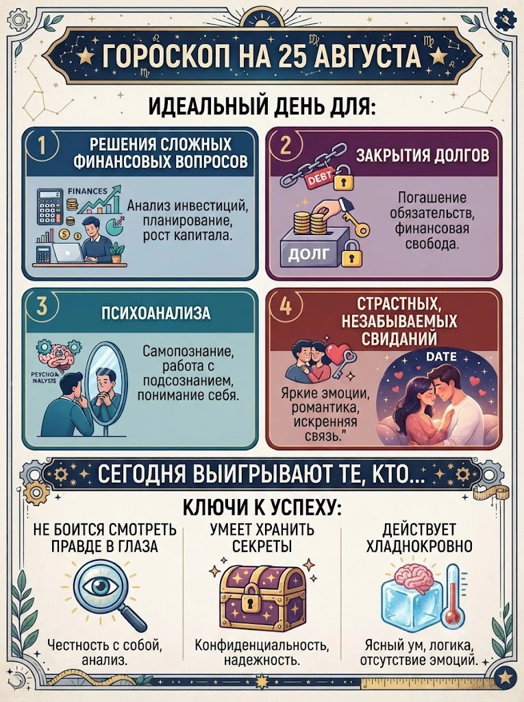 🌟 ГОРОСКОП НА 25 АВГУСТА 🌟