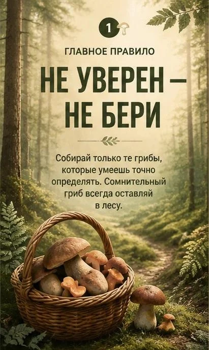 🍄 Тихая охота: собираем грибы безопасно!

Грибной сезон - прекрасное время для прогулок по лесу и «