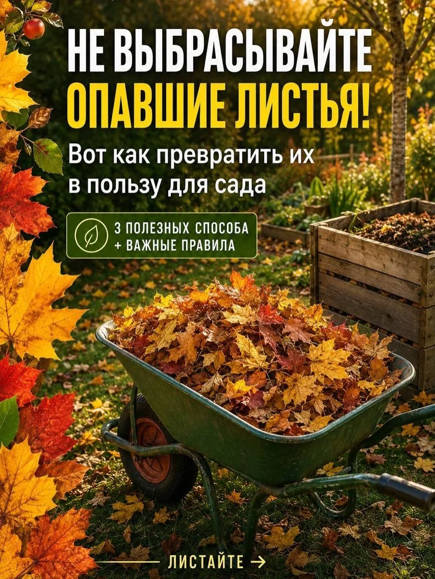 🍂 НЕ СПЕШИТЕ ВЫВОЗИТЬ ОПАВШИЕ ЛИСТЬЯ!