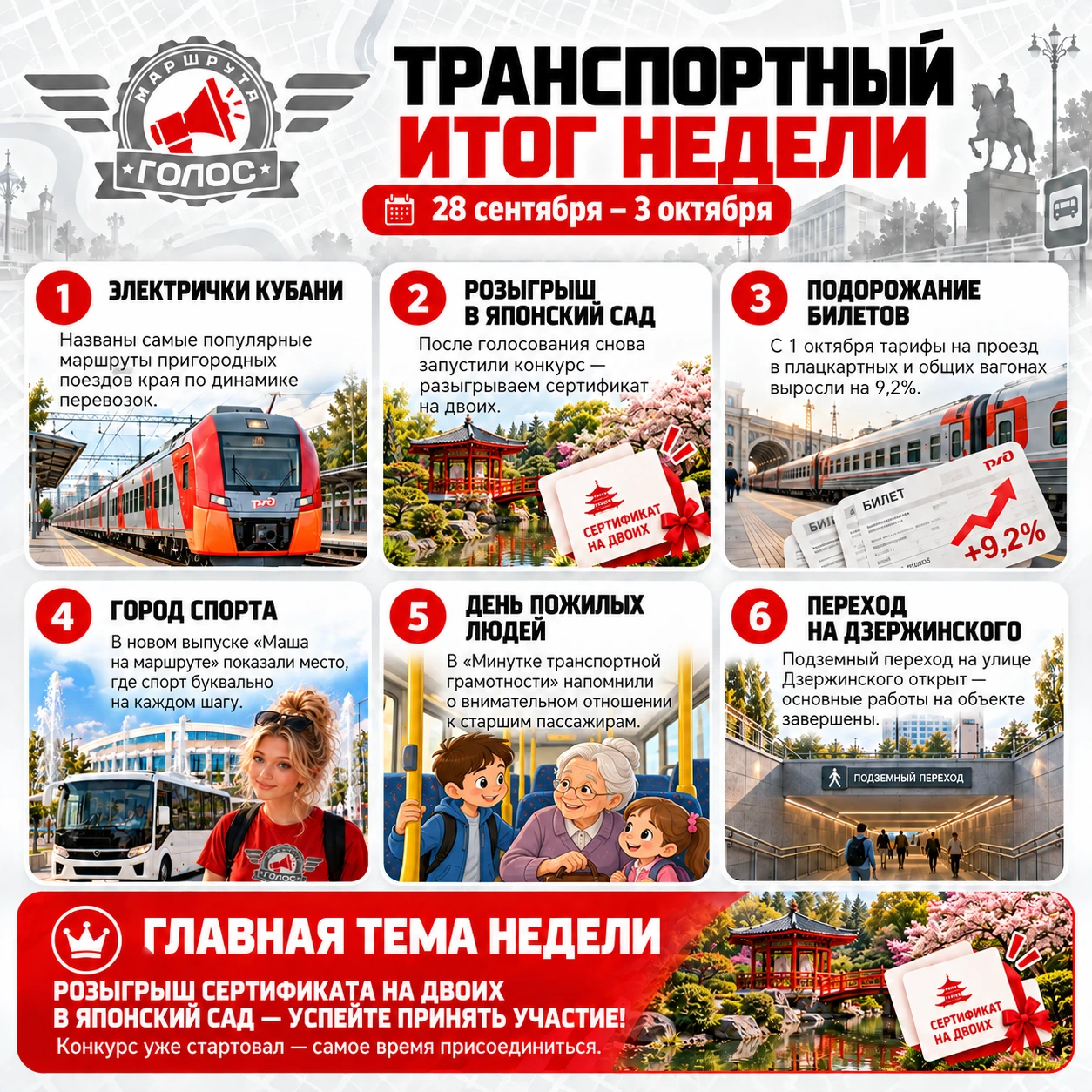 🚍 ТРАНСПОРТНЫЙ ИТОГ НЕДЕЛИ | 28 сентября — 3 октября