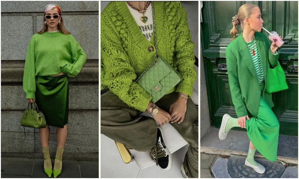 Удивительный зелёный в монохромных летних и осенних образах  ☘️💚🌿

В конце лета и осенью зелёный ц