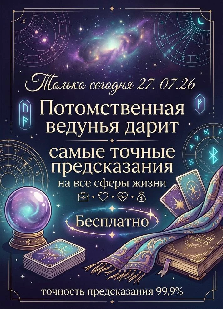 🔮🔮 ПОЛУЧИТЕ БЕСПЛАТНОЕ ПРЕДСКАЗАНИЕ ОТ ПОТОМСТВЕННОЙ ВЕДУНЬИ 

Сегодня всем подписчикам сделаю под