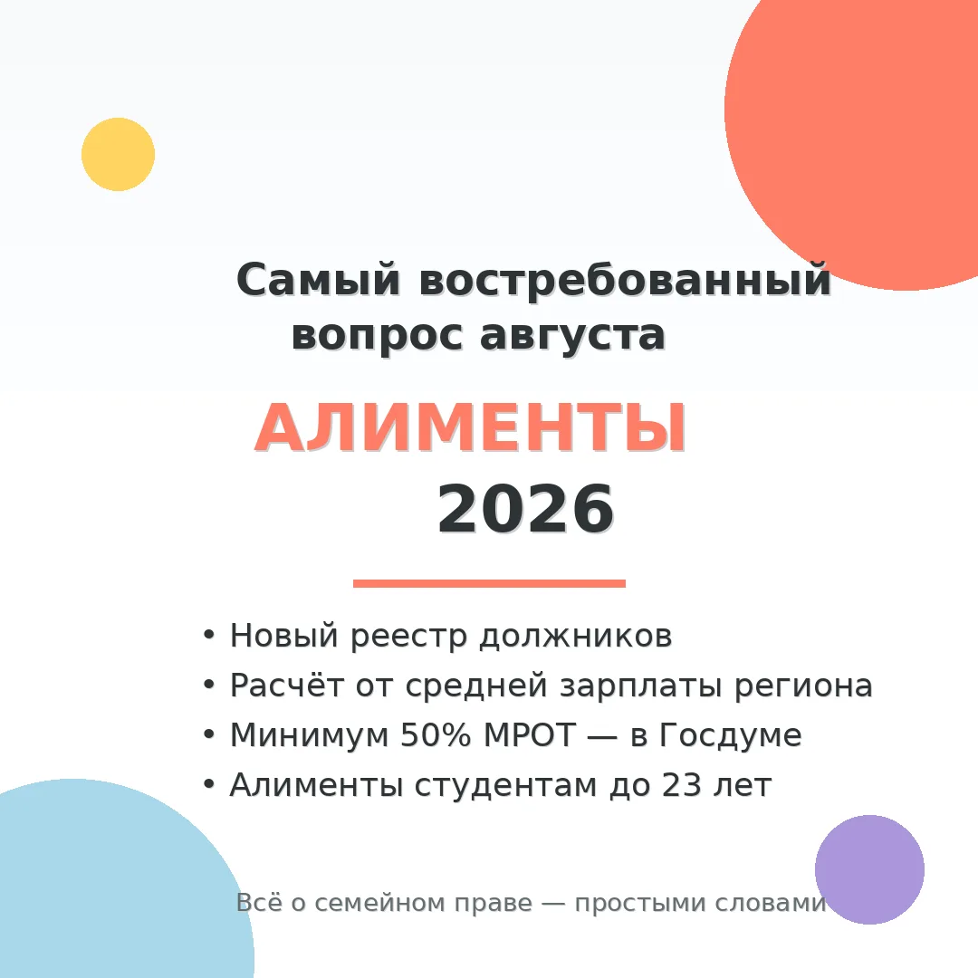 Алименты в 2026: что изменилось и почему об этом спрашивают чаще всего