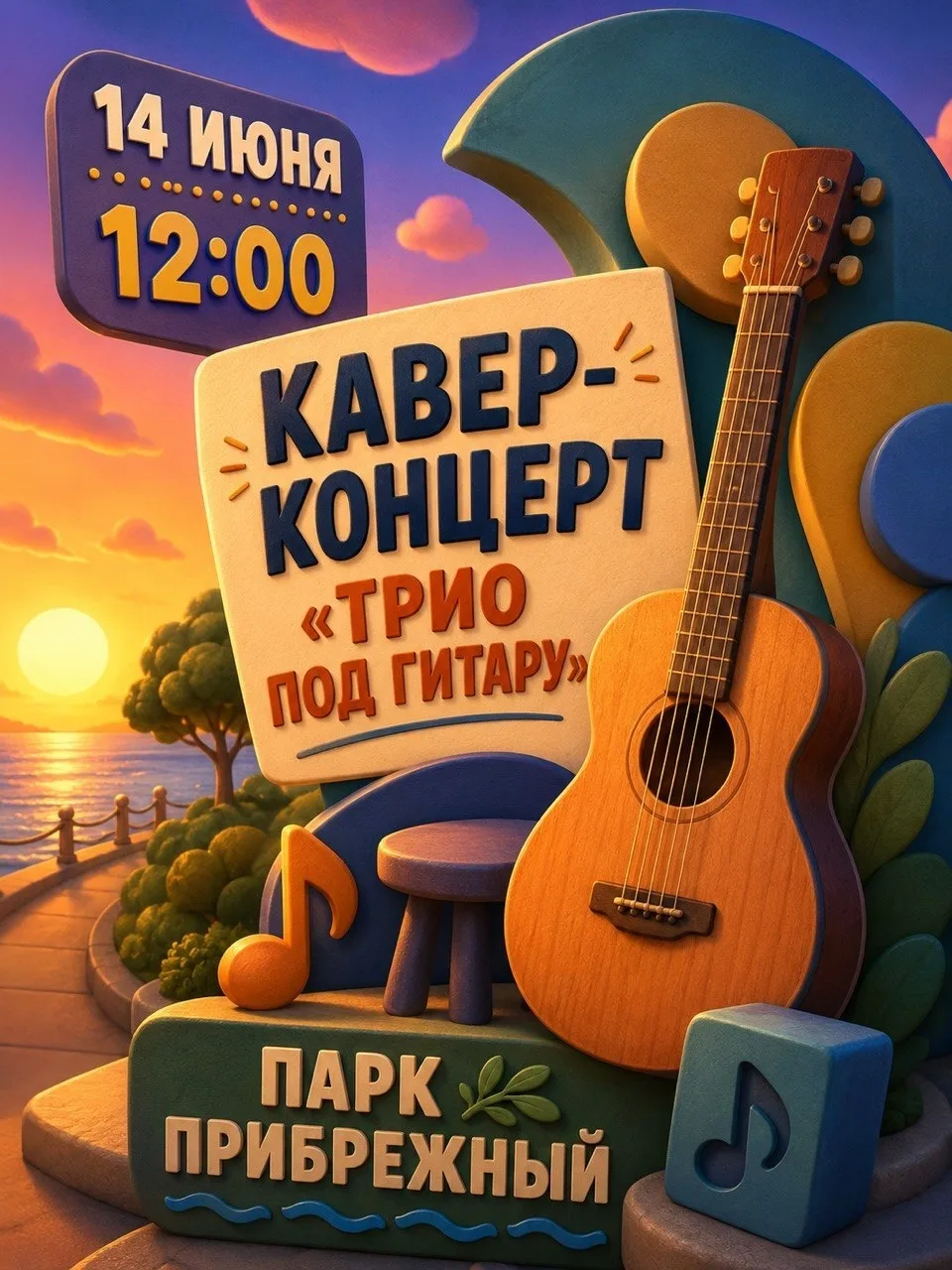 🎸 В это воскресенье в парке "Прибрежный"  будет звучать живая музыка!

14 июня в 12:00 на сцене — к