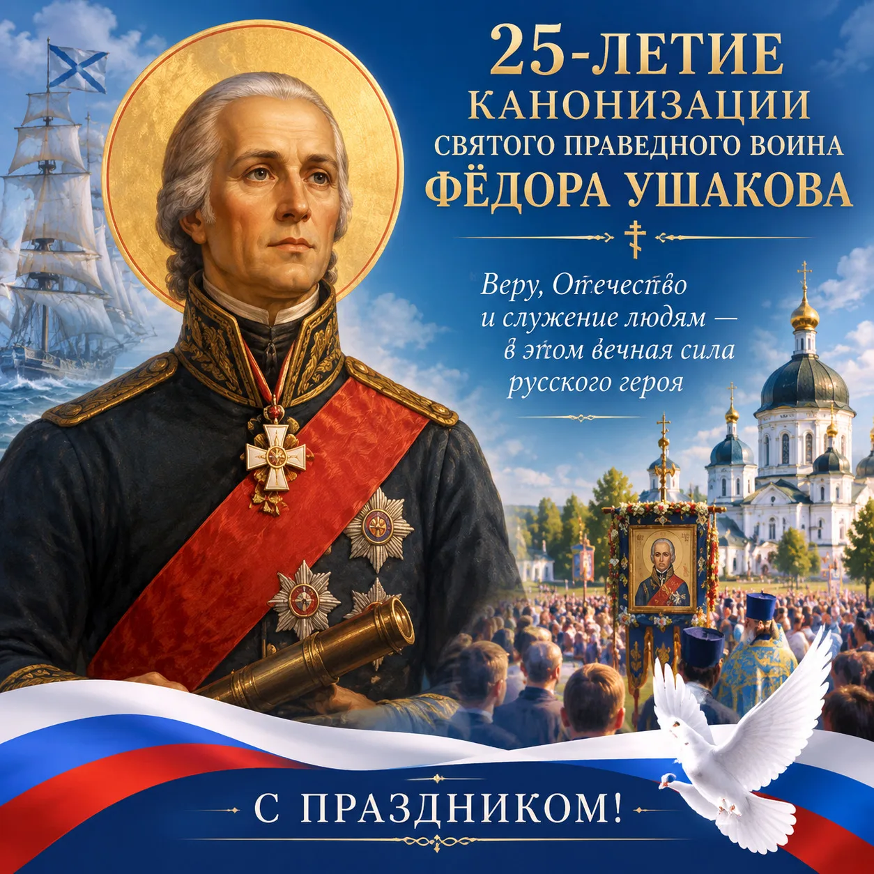🕊 Сегодня республика отмечает знаменательную дату — 25‑летие канонизации святого праведного воина Ф