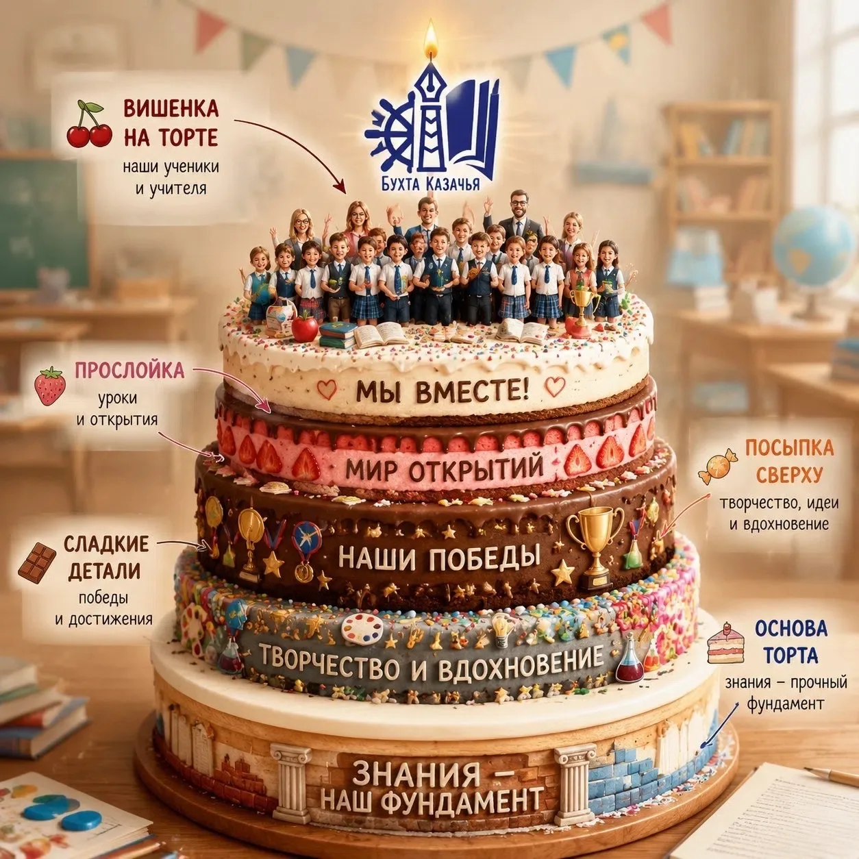 🍰 День торта в школе

Школа — это как большой, красивый торт, в котором каждый кусочек важен и непо