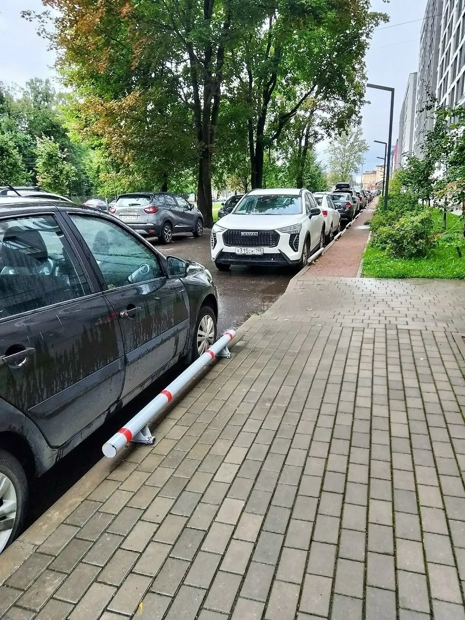 Такая защита от любителей парковаться на тротуаре около проспекта Энгельса
