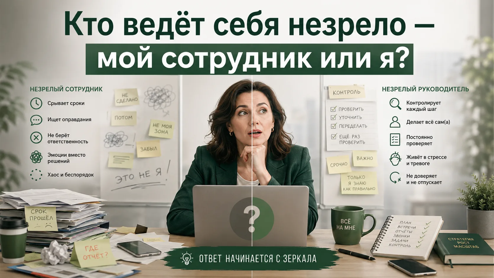 Кто ведёт себя незрело — мой сотрудник или я? Провела честный тест 😳Знакомая ситуация:...
