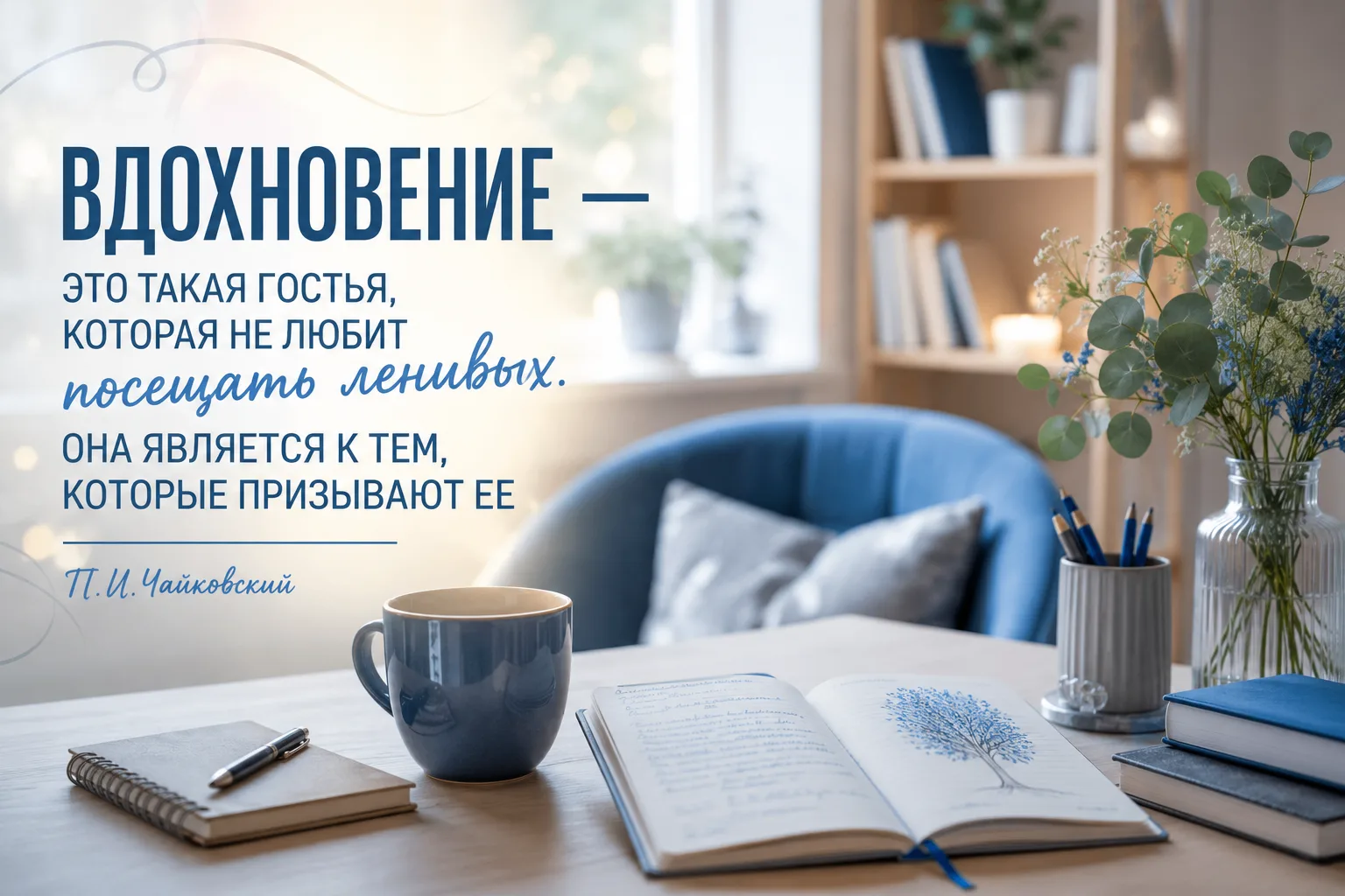 «Вдохновение — это такая гостья, которая не любит посещать ленивых. Она является к тем, которые приз