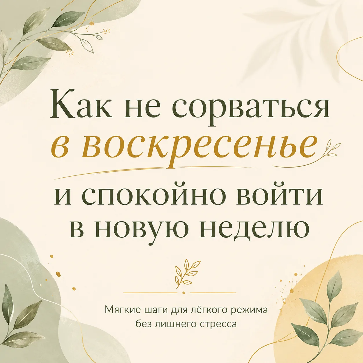 Воскресенье — не повод всё бросать.