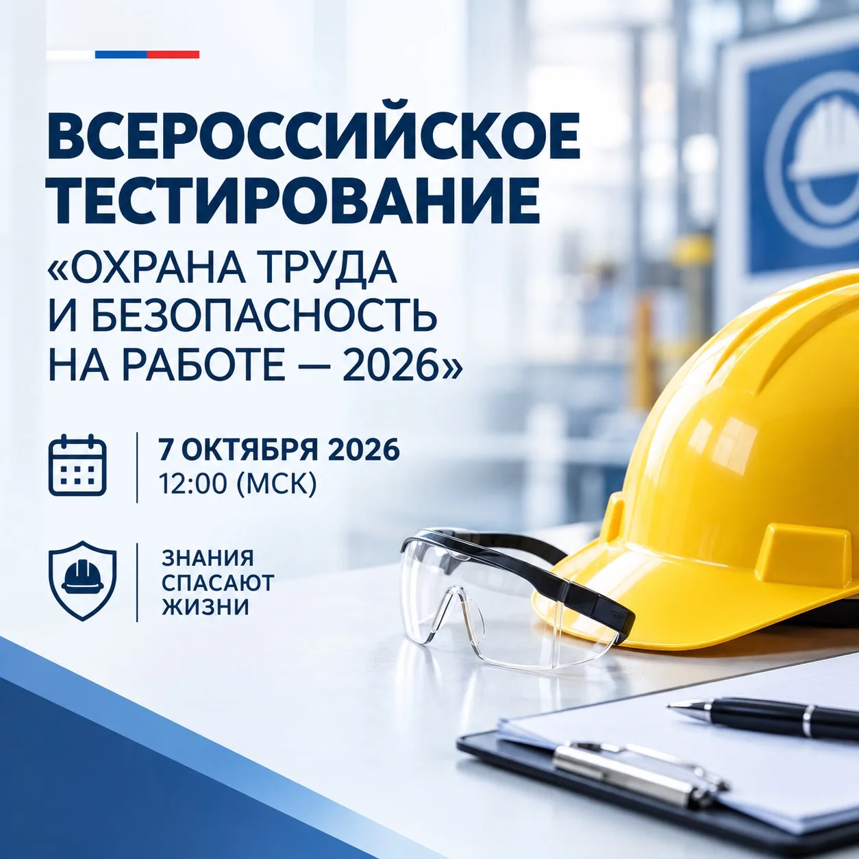 Открыт прием заявок на всероссийское тестирование «Охрана труда и безопасность на работ...
