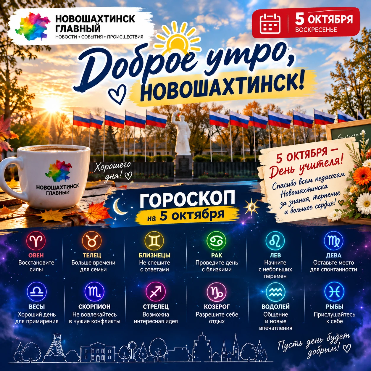 Доброе утро, Новошахтинск! 5 октября — воскресенье