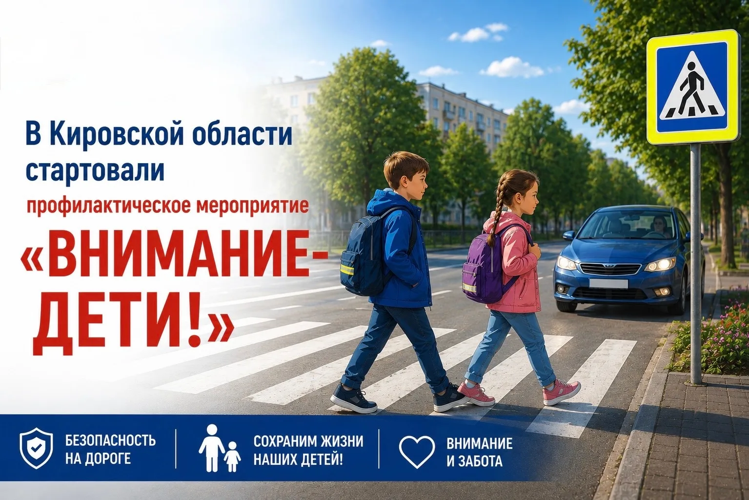 В Кировской области стартовали профилактическое мероприятие «Внимание-дети!»

Для того, чтобы привле