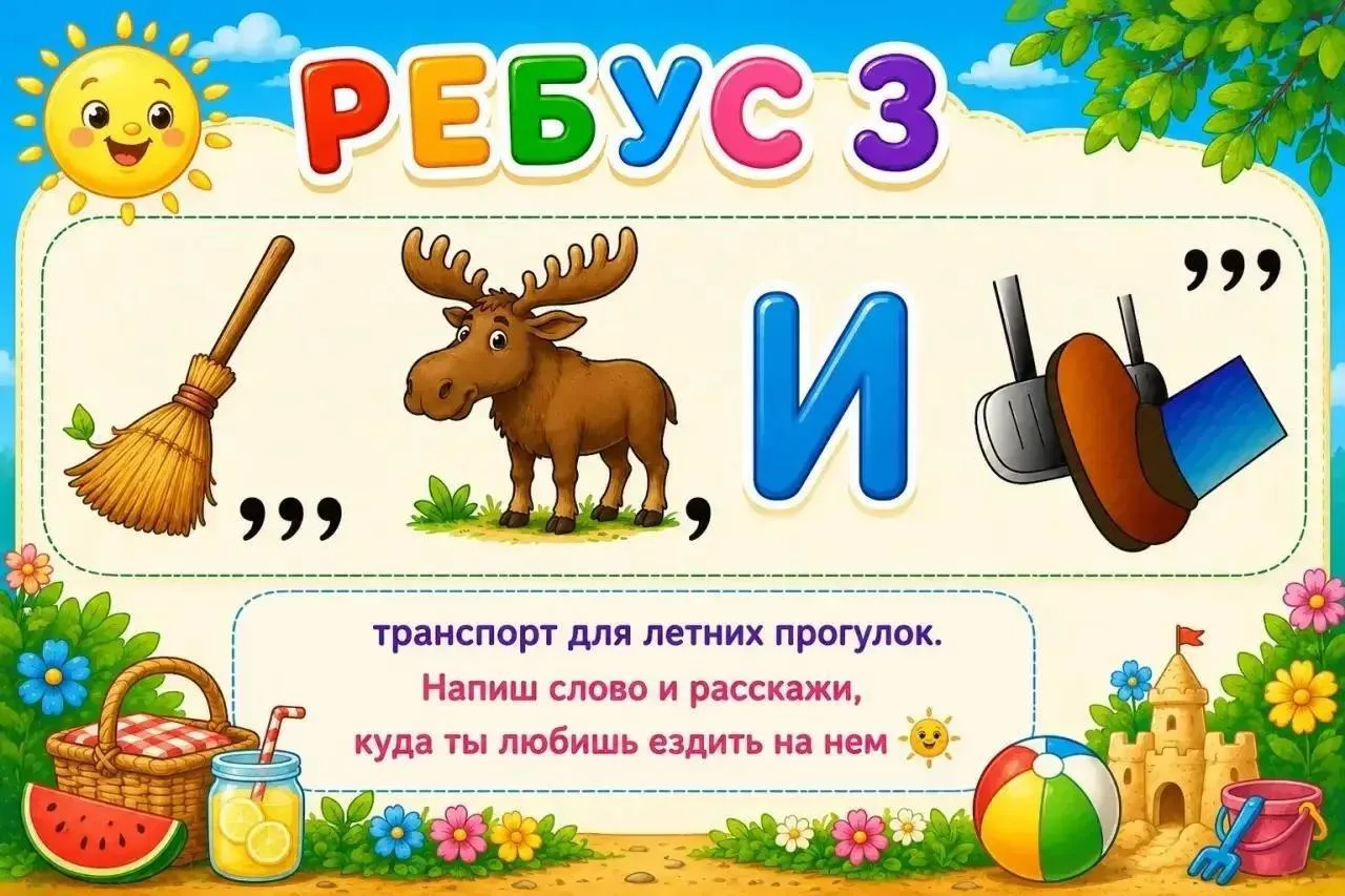 Лето — время для прогулок и приключений, и сегодня мы подготовили для вас ребус № 3!🌄