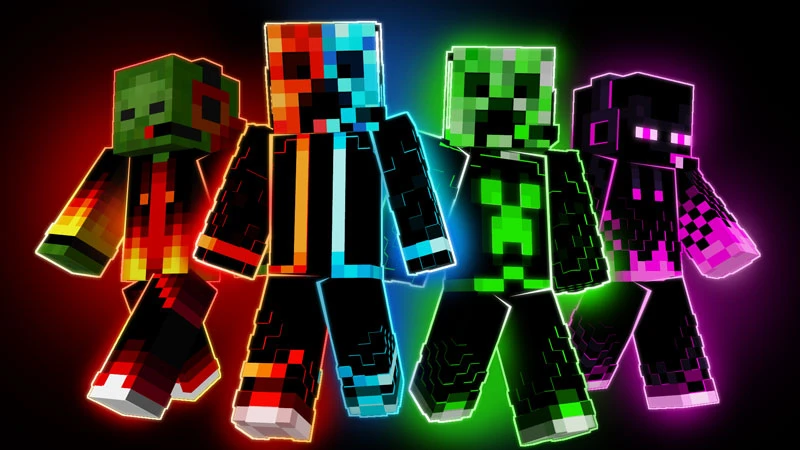 Skin Pack "Gamer Mobs" Полный набор скинов для ваших любимых мобов! Играйте за игрока-крипера, игрок