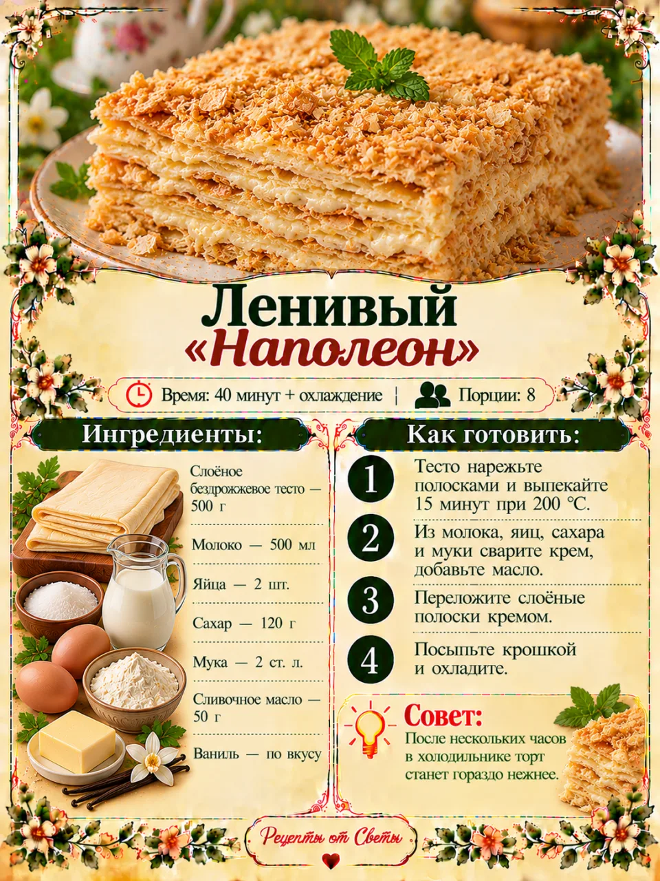 🍰 Ленивый «Наполеон»