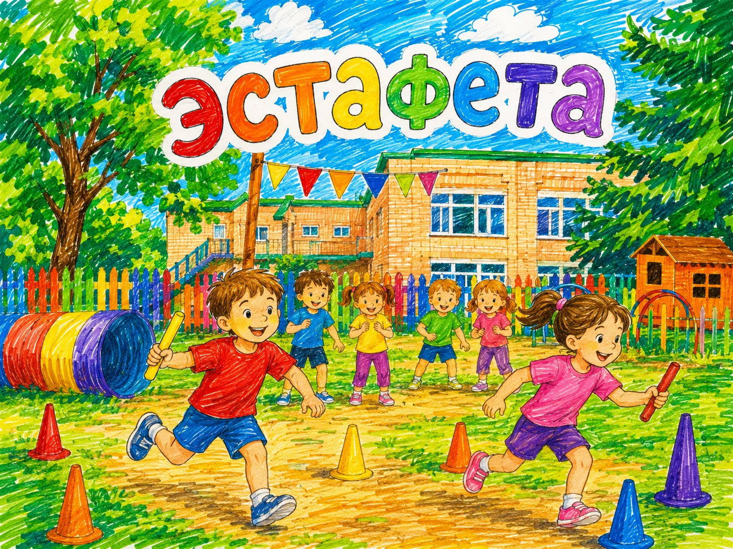 🏃‍♀️🎈 В группах «Рябинки» и «Вишенки» прошла весёлая эстафета! 🌟