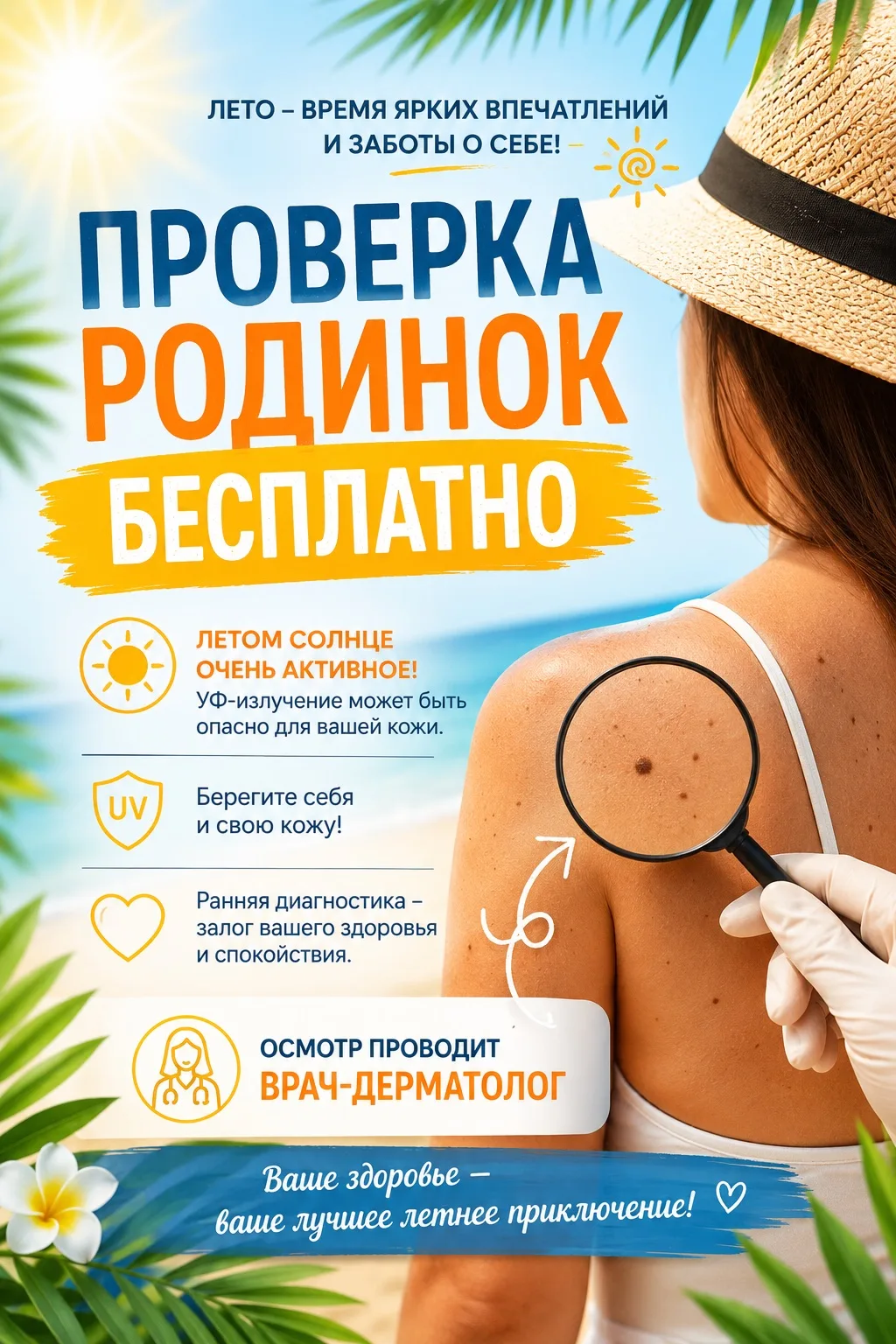 Проверьте родинки - бесплатно!