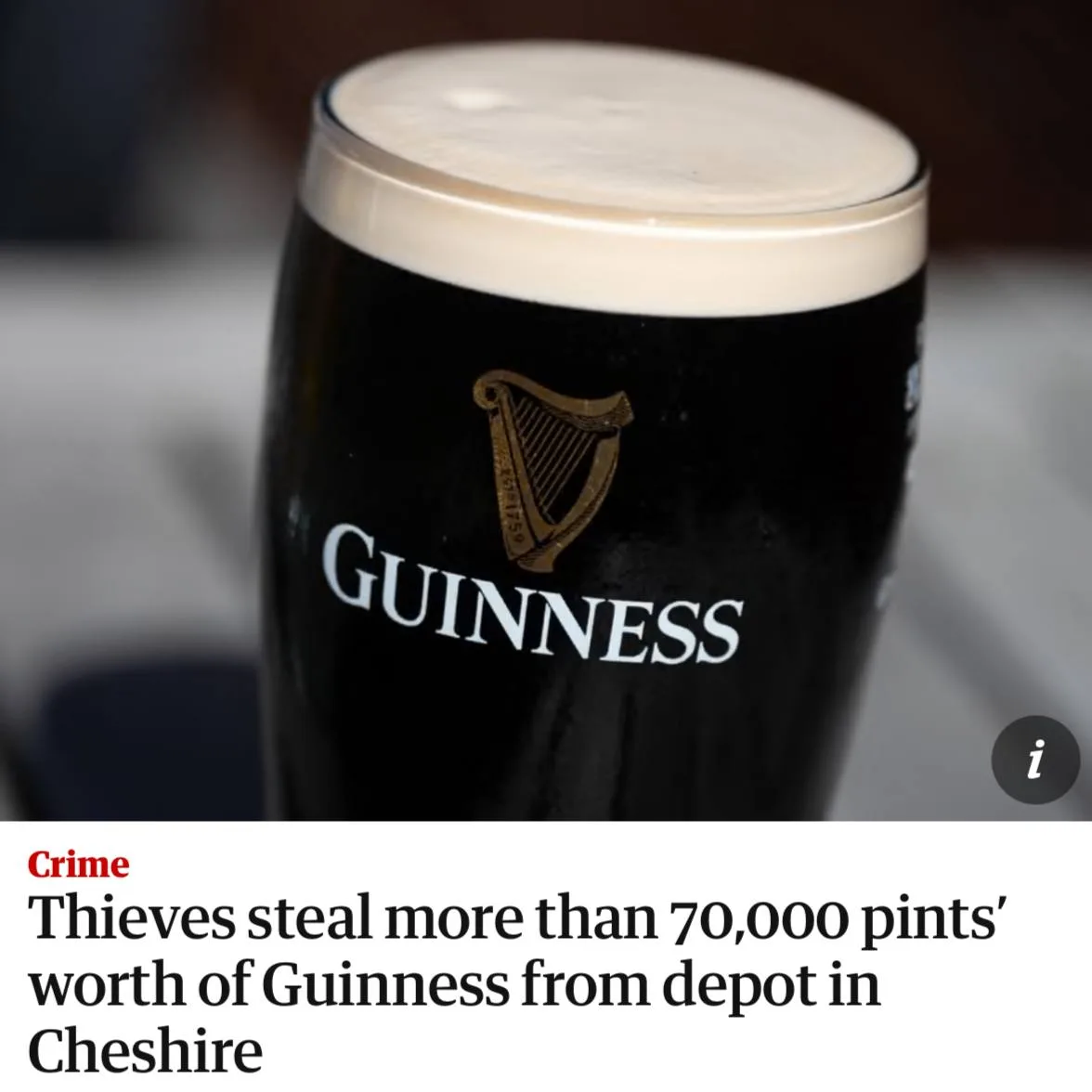В Британии украли более 70 тысяч пинт Guinness – преступники вывезли около 800 бочек из...