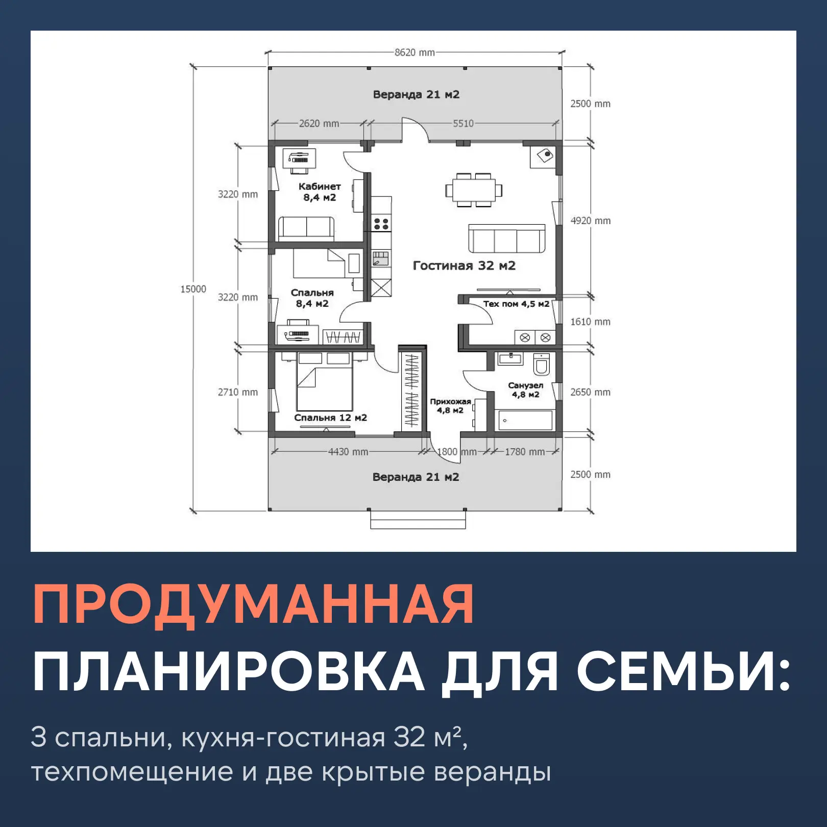 Таким может быть и ваш будущий дом

Модель 3.8 — один из самых популярных проектов для большой семьи