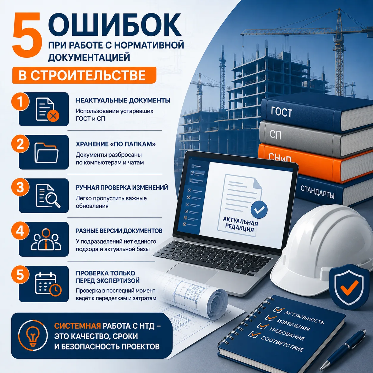🏗  5 ошибок при работе с нормативной документацией в строительстве

Даже опытные строительные и про