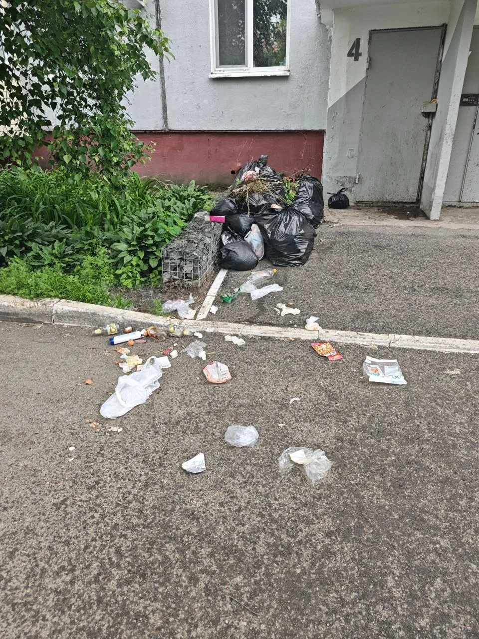 Уважаемые жители!!! Огромная просьба не кидать свои пакеты с мусором рядом с мусорными пакетами, кот